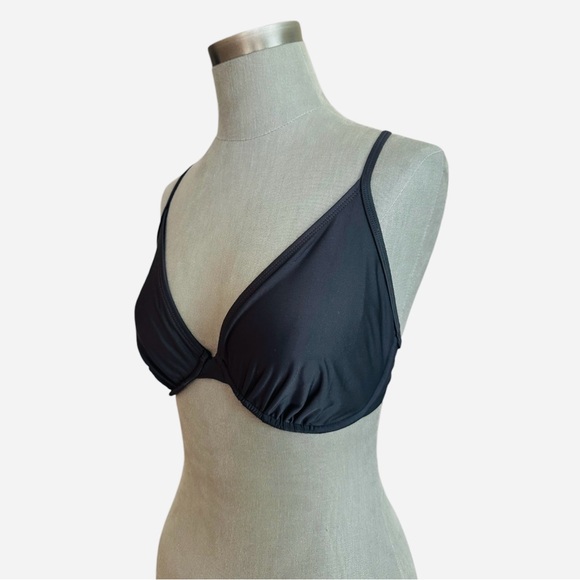 Women’s Swim BRA WINGS Swim Top Black Nylon DD CUP Bra Drawstring Top Swimwear - Picture 2 of 6